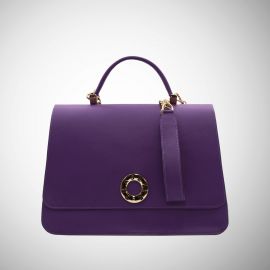 Borsa Frasette in pelle viola M