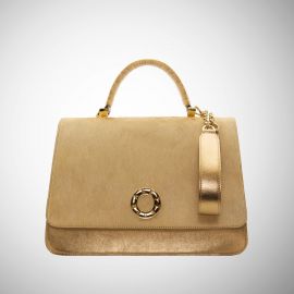 Borsa Frasette in pelle oro e wild oro M