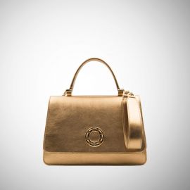 Borsa Frasette in pelle oro lucida S 