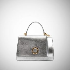 Borsa Frasette in pelle argento S 