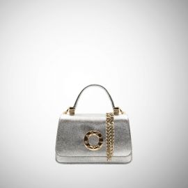 Borsa Frasette in pelle argento XS