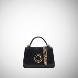 Borsa Frasette in pelle nera e cavallino nero xs