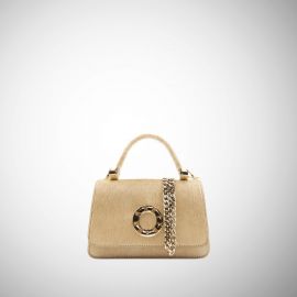 Borsa Frasette in pelle finto cavallino champagne XS