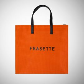 Shopping Bag Frasette in sky arancione traforato e stampa L