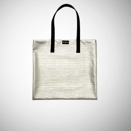 Shopping Bag Frasette in sky grigio stampa rettile