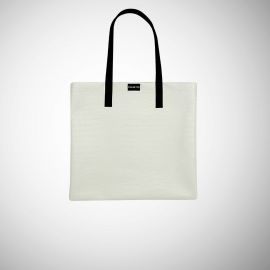Shopping Bag Frasette in sky bianco stampa rettile