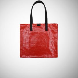Shopping Bag Frasette in pelle rossa stampa anguilla M