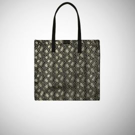Shopping Bag Frasette in pelle oro stampa pitone M