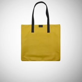 Shopping Bag Frasette in pelle laminata gialla M