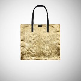 Shopping Bag Frasette in pelle oro stampa cocco M 