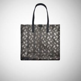 Shopping Bag Frasette in pelle oro stampa rettile M 