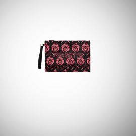 Pochette Frasette in tessuto nero stampa viola M