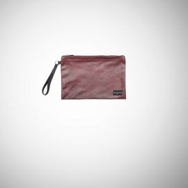 Pochette Frasette in pelle bordeaux stampa pitone