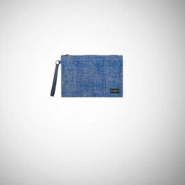 Pochette Frasette in pelle scamosciata stampa denim M