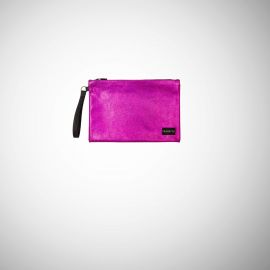 Pochette Frasette in pelle glitter fucsia M