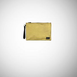 Pochette Frasette in pelle laminata oro M