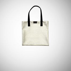 Shopping Bag Frasette in sky grigio stampa rettile