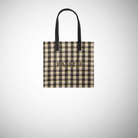 Shopping Bag Frasette in canvas giallo vichy S