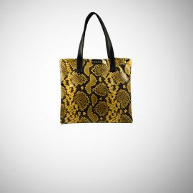 Shopping Bag Frasette in pelle gialla e nera 