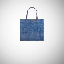 Shopping Bag Frasette in pelle scamosciata stampa denim S