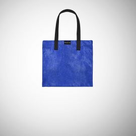 Shopping Bag Frasette in pelle glitter azzurra S
