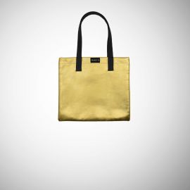 Shopping Bag Frasette in pelle laminata oro S