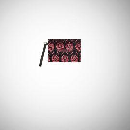 Pochette Frasette in tessuto nero stampa viola S