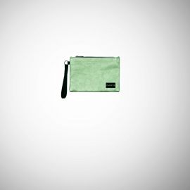 Pochette Frasette in pelle metallizzata verde chiaro S