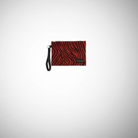 Pochette Frasette in pelle scamosciata arancione stampa zebra S