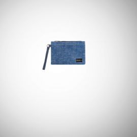 Pochette Frasette in pelle scamosciata stampa denim S