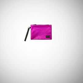 Pochette Frasette in pelle glitter fucsia S