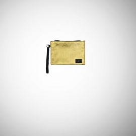 Pochette Frasette in pelle laminata oro stretch S