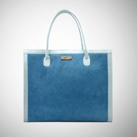 Tote bag Frasette in cavallino turchese L