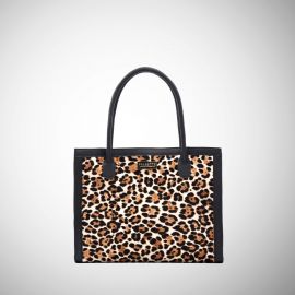 Tote bag Frasette in cavallino ghiaccio stampa leopardo S