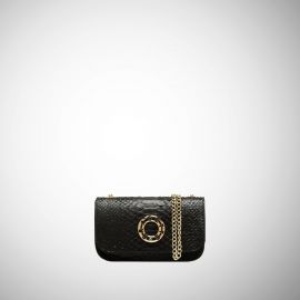 Mini bag Frasette in pelle nera stampa wild TU