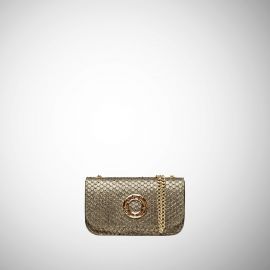 Mini bag Frasette in pelle bronzo scaglie TU