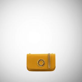 Mini bag Frasette in pelle senape