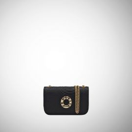 Mini bag Frasette in pelle nera stampa pitone TU