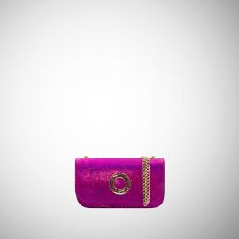 Mini bag Frasette in pelle glitter fucsia TU