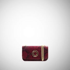 Mini bag Frasette in pelle bordeaux stampa animalier TU