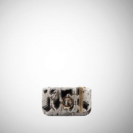 Mini bag Frasette in pelle pitone bianco nero