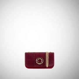 Mini bag Frasette in pelle e pitone bordeaux TU