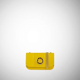 Mini bag Frasette in pelle e pitone giallo TU