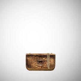 Mini bag Frasette in pelle e rettile bronzo TU