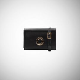 Marsupio Frasette in pelle nera liscia TU
