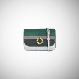 Marsupio Frasette in pelle argento e ayers righe verdi