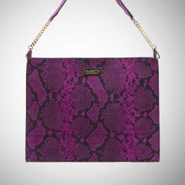 Work Bag Frasette in pelle scamosciata fuxia stampa serpente