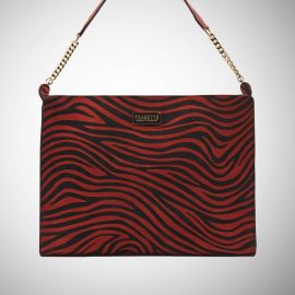 Work Bag Frasette in pelle scamosciata rossa stampa zebra