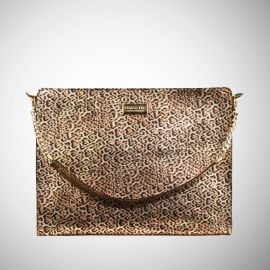 Work Bag Frasette in pelle oro stampa leopardo TU