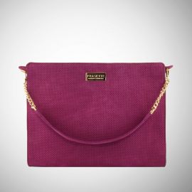 Work Bag Frasette in pelle scamosciata fucsia traforata TU